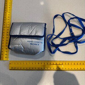 VINTAGE SONY CASSETTE HOLDER SILVER BLUE